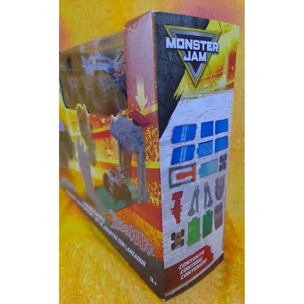 Monster Jam Megalodon ThunderROARus Launcher Playset 2‎ Trucks Track Spin Master